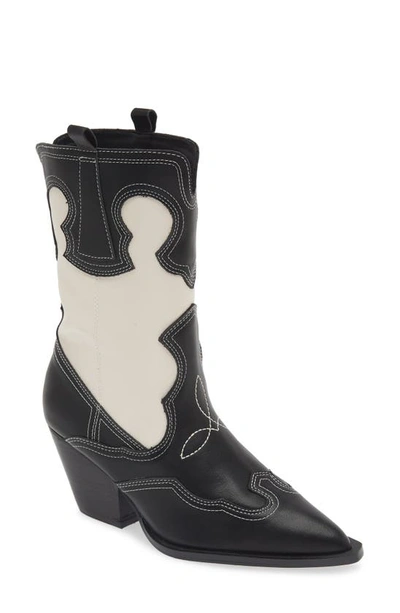 Billini Adriel Western Boot In Black And Ivory