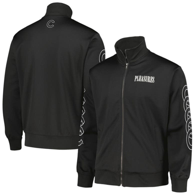 Pleasures Black Chicago Cubs Pitcher Full-zip Track Jacket