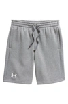 Under Armour Kids' Rival Fleece Shorts In Castlerock Light Heather