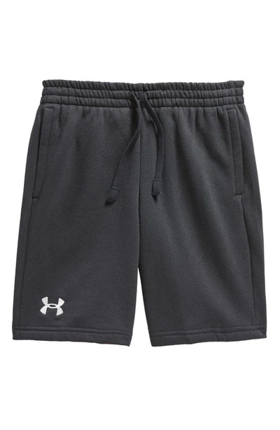 Under Armour Kids' Rival Fleece Shorts In Black / / White