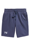 Under Armour Kids' Rival Fleece Shorts In Midnight Navy / / White
