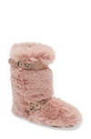 Jeffrey Campbell Fluffed Up Faux Fur Bootie In Pink Combo