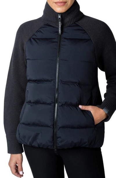 Capranea Acletta Knit Contrast Puffer Jacket In Black