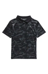Under Armour Kids' Performance Print Polo In Black / Pitch Gray / Black