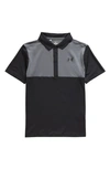 Under Armour Kids' Performance Colorblock Polo In Black / Pitch Gray / Black