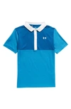 Under Armour Kids' Performance Colorblock Polo In Cosmic Blue / Varsity Blue