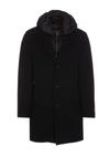 Moorer Mitchel Detachable-hood Coat In Black