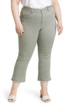 Wit & Wisdom 'ab'solution Frayed High Waist Ankle Slim Straight Leg Pants In Deep Seagrass
