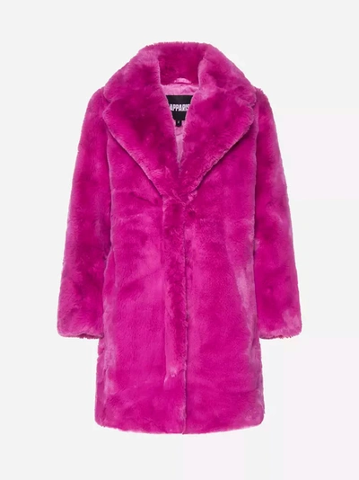 Apparis Chic Pink Faux Fur Jacket - Eco-friendly Winter Women's Essential