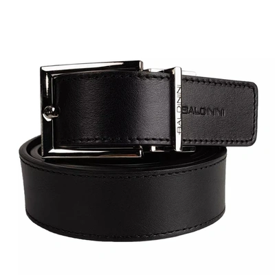Baldinini Trend Reversible Calfskin Leather Belt - Dual Men's Elegance In Black