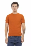 BALDININI TREND BALDININI TREND CHIC ORANGE SHORT SLEEVE COTTON MEN'S SWEATER