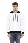 BALDININI TREND BALDININI TREND ELEGANT WHITE COTTON HOODIE WITH ZIP MEN'S CLOSURE