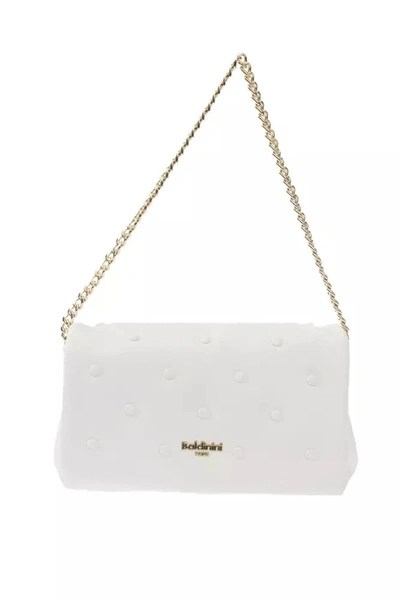 Baldinini Trend Elegant Leather Shoulder Bag With En Women's Accents In White