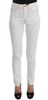 Cavalli Women  Cotton Blend Slim Fit Jeans In White