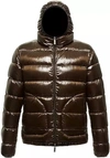 CENTOGRAMMI CENTOGRAMMI REVERSIBLE HOODED DOWN JACKET IN BROWN AND MEN'S BLACK