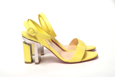 Christian Louboutin Citronnade/nickel Tournikouna 55 Nappa Women's Sandal In Yellow
