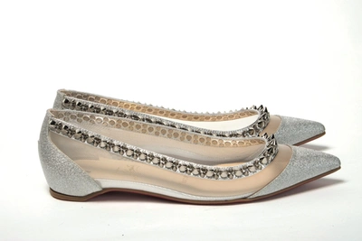 Christian Louboutin Silver Flat Point Toe Women's Shoe