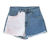 COMME DES FUCKDOWN COMME DES FUCKDOWN EDGY DENIM SHORTS WITH ABSTRACT WOMEN'S PRINT
