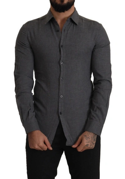 Costume National Dark Gray Cotton Casual S Shirt