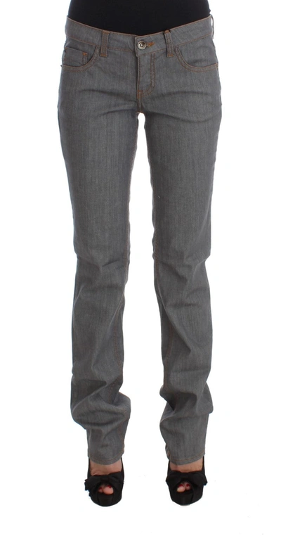 Costume National Cotton Regular Fit Blue Women's Jeans In Gray