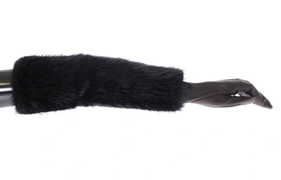 DOLCE & GABBANA DOLCE & GABBANA ELEGANT ELBOW-LENGTH BEAVER FUR WOMEN'S GLOVES