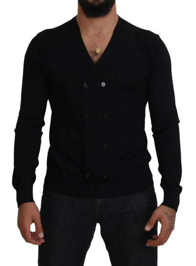 Dolce & Gabbana Cashmere Button Down Cardigan Men's Sweater In Black