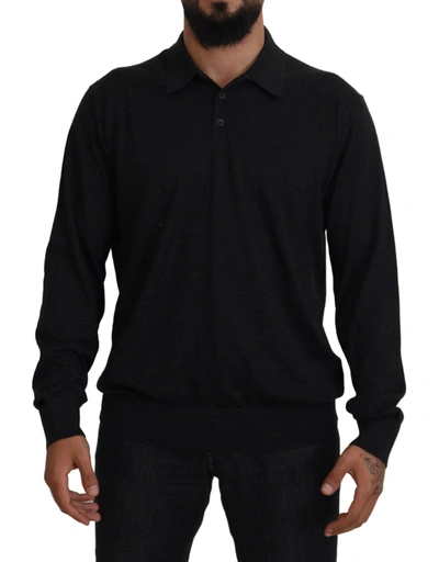 Dolce & Gabbana Elegant Black Cashmere Pullover Men's Sweater