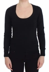 DOLCE & GABBANA DOLCE & GABBANA ELEGANT BLACK DEEP CREWNECK WOMEN'S SWEATER