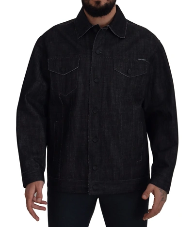 DOLCE & GABBANA DOLCE & GABBANA ELEGANT BLACK DENIM MEN'S JACKET