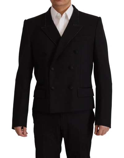 Dolce & Gabbana Elegant Double Breasted Wool Men's Blazer In Black
