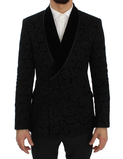 Dolce & Gabbana Elegant Slim Fit Black Silk-blend Men's Blazer