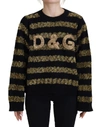 Dolce & Gabbana Black Gold D&g Crystal Cashmere Sweater In Black