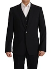 Dolce & Gabbana Black Jacket Vest 2 Piece Martini Blazer In Black