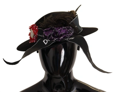 DOLCE & GABBANA DOLCE & GABBANA ELEGANT WIDE BRIM BLACK WOMEN'S HAT