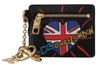 Dolce & Gabbana Black Leather #dgloveslondon Keyring Cardholder Coin Case In Black