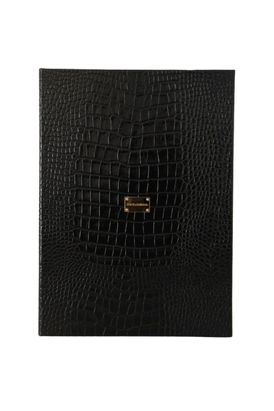 Dolce & Gabbana Elegant Black Leather Catalogue Men's Case
