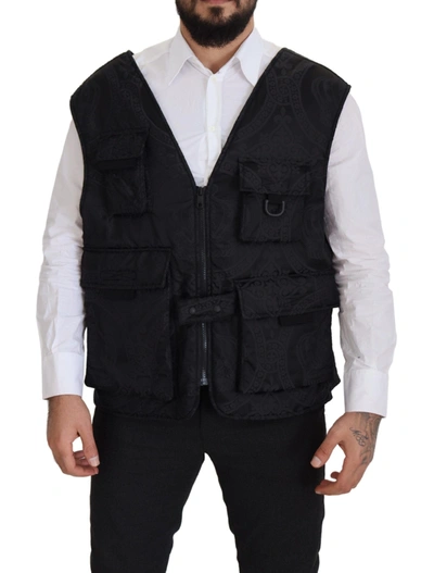 DOLCE & GABBANA DOLCE & GABBANA ELEGANT SLEEVELESS VEST JACKET IN MEN'S BLACK