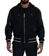 Dolce & Gabbana Black Polyester Hooded Blouson Coat Jacket In Black