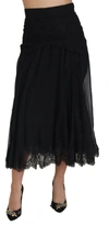 Dolce & Gabbana Dolce&gabbana Women Lace Midi Skirt In Black