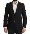 DOLCE & GABBANA DOLCE & GABBANA ELEGANT SLIM FIT BLACK BLAZER MEN'S JACKET