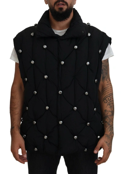 Dolce & Gabbana Elegant Black Sleeveless Vest Men's Jacket