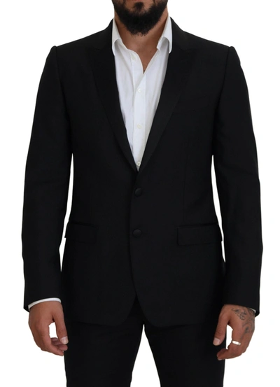 Dolce & Gabbana Black Slim Fit Formal Martini Men's Blazer