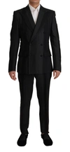 DOLCE & GABBANA DOLCE & GABBANA ELEGANT BLACK STRIPED SLIM FIT TWO-PIECE MEN'S SUIT