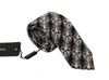 Dolce & Gabbana Black White Flower 100% Silk Print Adjustable Accessory Tie In Black