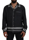 Dolce & Gabbana Black White Polka Dots Men Pajama Silk Top In Black/white