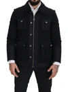 Dolce & Gabbana Black Wool Collared Full Zip Jacket In Black