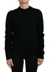 Dolce & Gabbana Black Wool Knit Crewneck Pullover Sweater In Black
