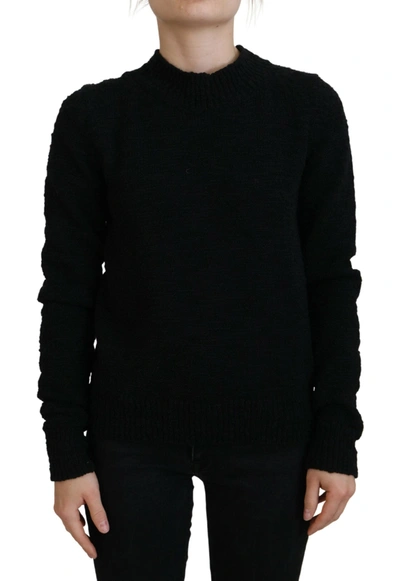 Dolce & Gabbana Black Wool Knit Crewneck Pullover Jumper