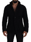 Dolce & Gabbana Black Wool Knit Button Cardigan Sweater In Black