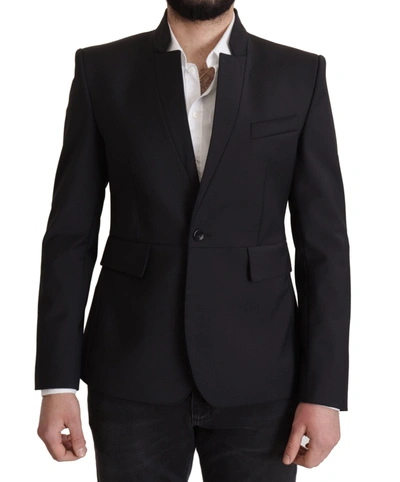 Dolce & Gabbana Black Wool Single Breasted Coat  Blazer